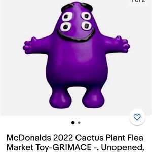 New Unopened McDonald’s Cactus Jack Flea Mkt Grimace incl FREE Lmtd Ed Adult box